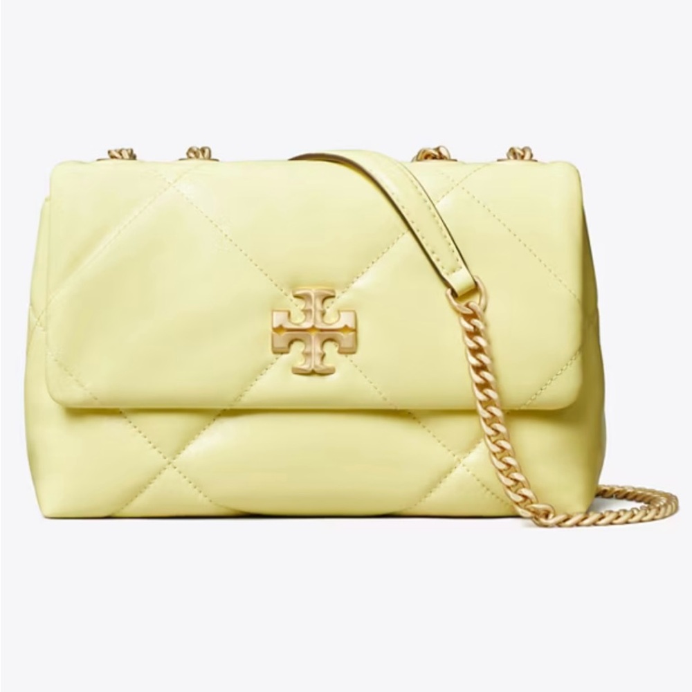 NWT Tory Burch Kira Diamond Quilt Small Shoulder Bag Convertible Frozen Zest - Picture 2 of 16